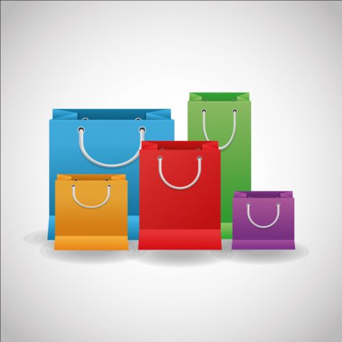 Farbige Einkaufstaschen Illustrationsvektor 01 Taschen shopping illustration farbig   