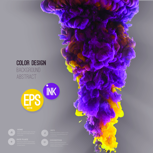 カラフルなインク雲の背景ベクトル材料04 雲の背景 雲 背景ベクトル ベクター素材 カラフル インク   