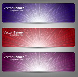 Bunte optische Linie Vektor-Banner 01 Optisch Linie Bunt banner   