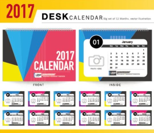 Firma 2017 Schreibtischkalender Design Vektorvorlage 07 Schreibtisch Kalender Firma 2017   