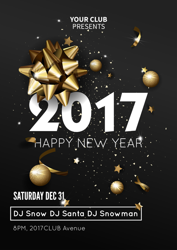 Dark styles Happy New Year 2017 affiche modèle vecteur 04 year styles poster new happy dark 2017   