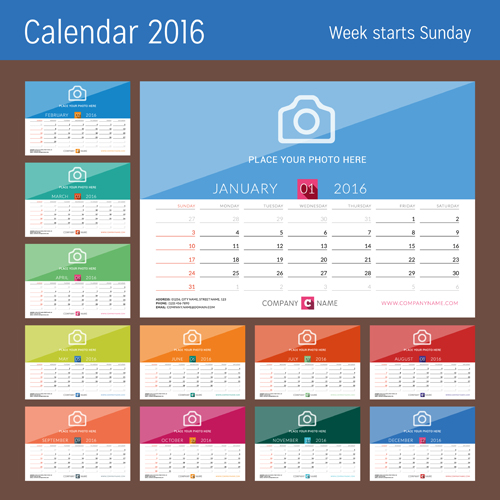 Schreibkalender 2016 mit Ihrem Foto-Vektor 05 Schreibtischkalender Foto 2016   