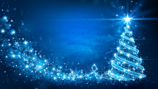 Arbre de Noël de rêve avec le vecteur de fond de Noël bleu 01 rêve Noël Bleu arbre   