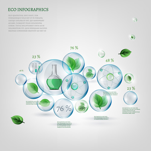Eco infographies Elements vecteurs graphiques 13 infographies graphics elements eco   