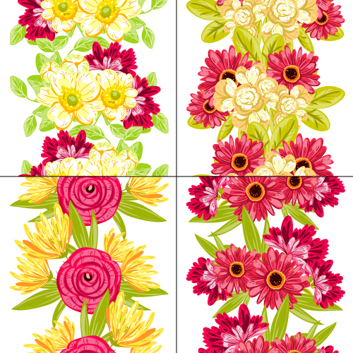 Élégance fleurs motif sans soudure vecteur matériel 02 sans soudure motif fleurs elegance   