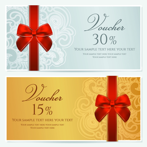 Coupons exquis template design vector set 01 modèle exquis bon   