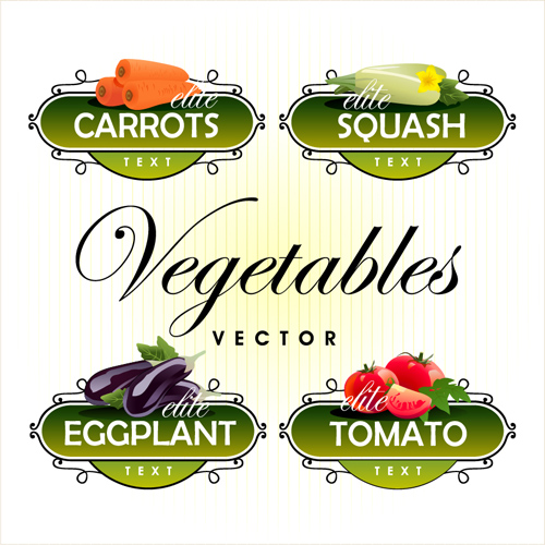 Fruits avec des étiquettes de légumes Design Set 03 légumes fruits étiquettes   