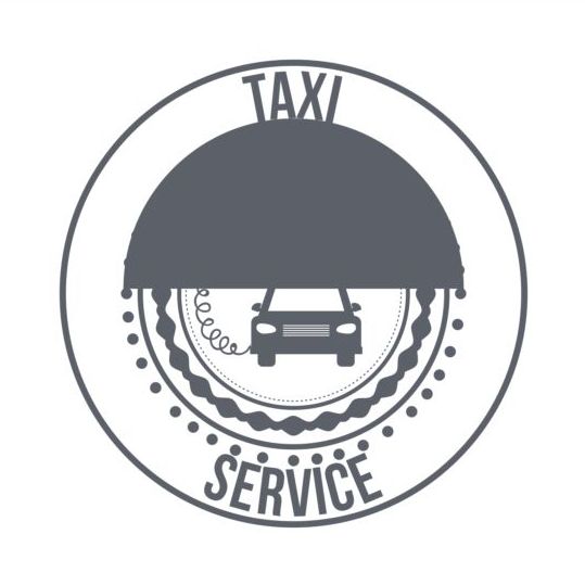 Graue Taxi-Etiketten setzen Vektor 13 taxi grau Etiketten   