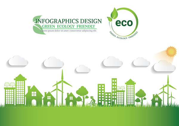 Écologie écologique Design infographique vecteur 08 vert infographie Écologie amical   