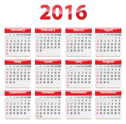 グリッドカレンダー2016現代ベクトル03 モダン グリッド カレンダー 2016   