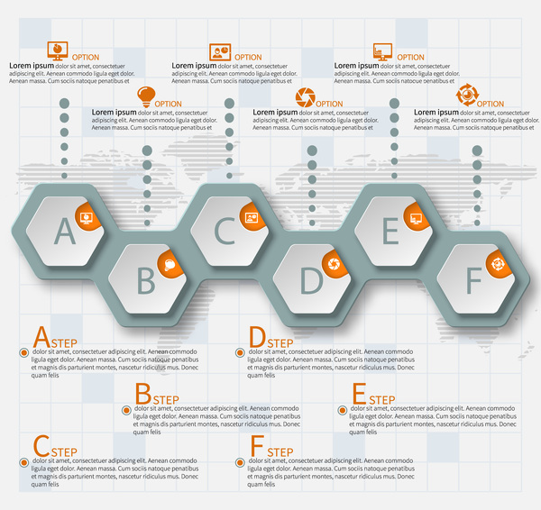 Honeycomb Business Infografie-Vorlagen-Vektoren setzen 10 Wirtschaft Infografik Honigwabe   