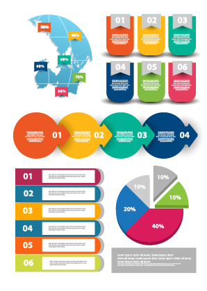 Infographische Desing-Elemente mit Bannervektormaterial 02 material Infografik Elemente banner   