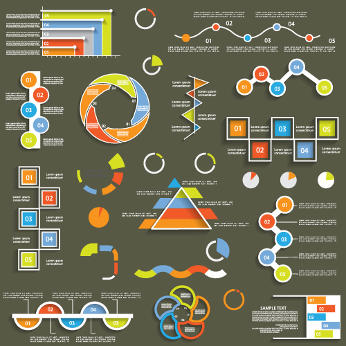 Infografik mit Diagrammelementen Design-Illustrationsvektor 07 Infografik illustration Elemente diagramme   