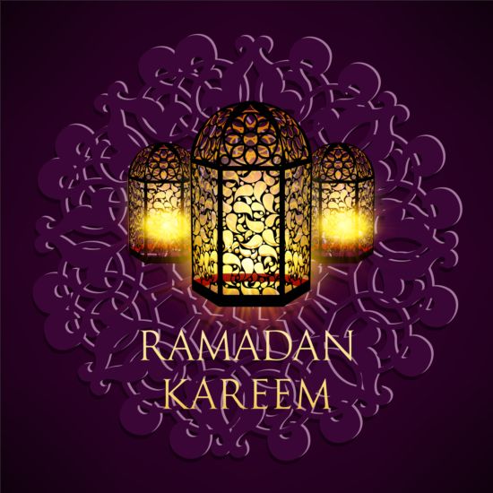 Ramadan Kareem violet fonds vecteur ensemble 13 ramadan pourpre kareem arrière-plans   