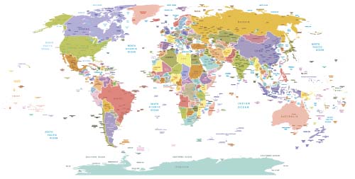 Vector colored world Maps Vorlage 02 Welt Karten farbig   