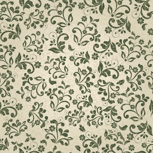 Vecteur floral rétro seamless pattern Set 07 sans soudure police rétro motif floral   