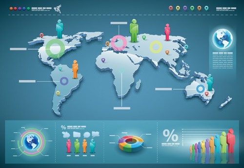世界地図とビジネスインフォグラフィックベクトル01 地図 世界地図 世界 ビジネス インフォグラフィック   