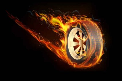 Reifen mit flammendem Hintergrundvektor Reifen Hintergrund flamme   