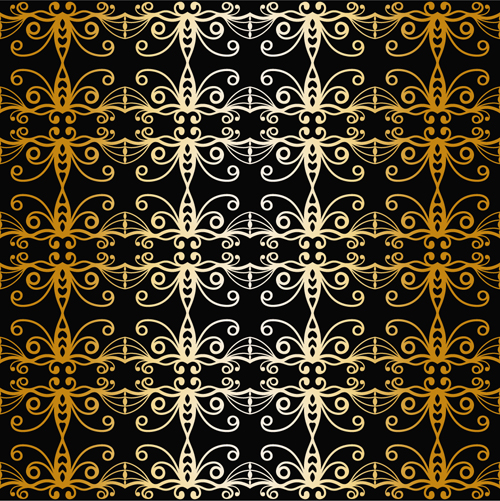 Luxuriöses goldenes Muster nahtloser Vektorhintergrund 04 nahtlos Muster luxuriös Hintergrund Goldmuster   