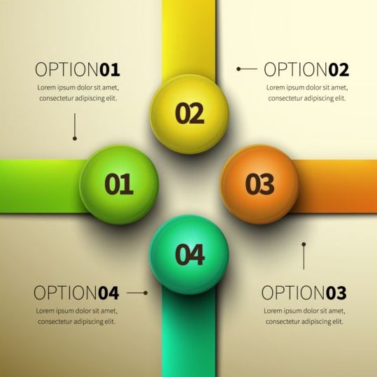 3D options modernes infographics vecteur d’éléments 01 options moderne infographies elements   