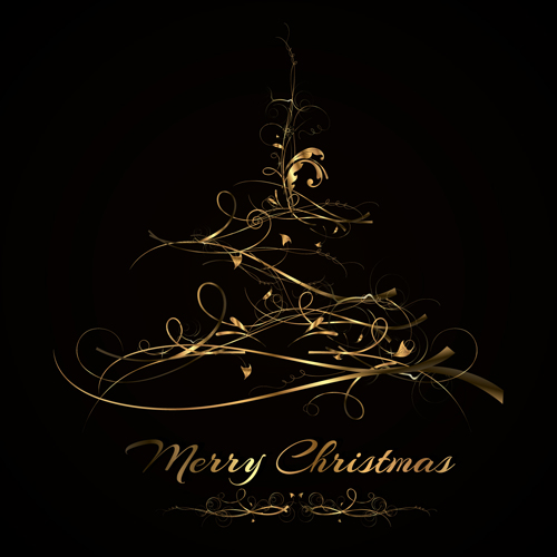 Vecteur abstrait de fond d’arbre de Noël doré sapin de Noël Noël fond Abstrait   