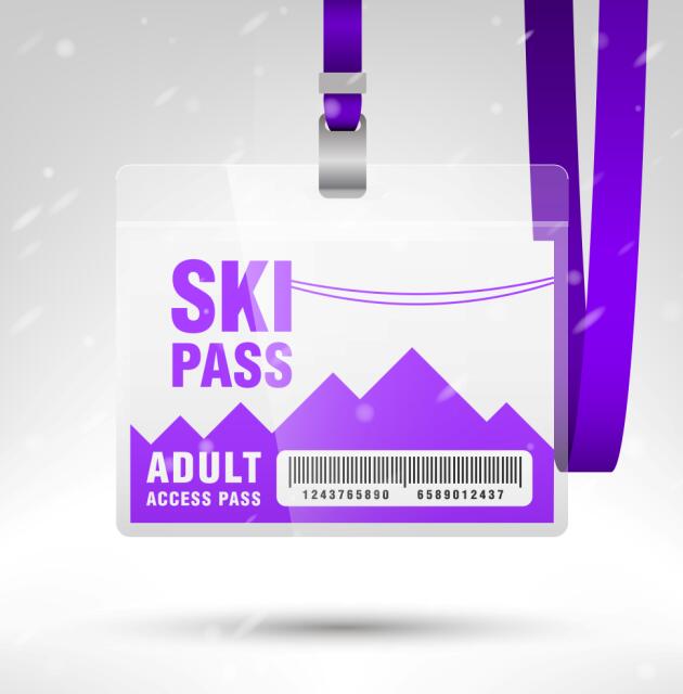 Blanc modèle de passe d’accès SKI vecteur 02 ski pass blank Accès   