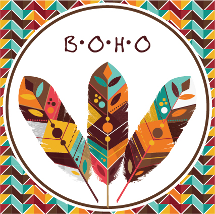 Boho-Stil-Hintergrundvektorillustration 09 Stil illustration Hintergrund Boho   