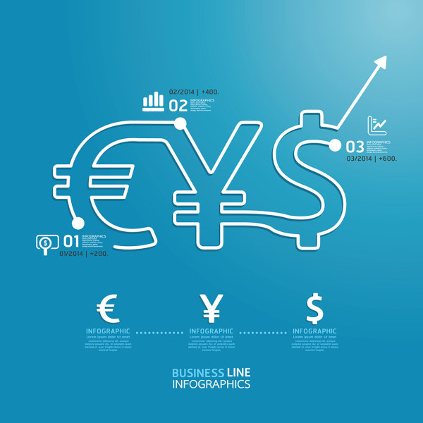 Business Line Finanzinfografie-Vektor Wirtschaft Linie Infografik Finanzen   