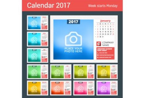 写真のベクトルデザインとカレンダー 2017 03 写真 カレンダー 2017   