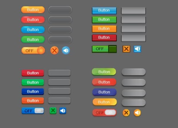 Vecteur AI de bouton Web coloré couleur bouton Web bouton ai   
