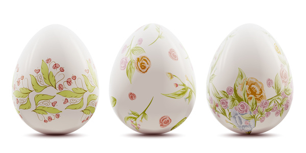 Osterhintergrund mit geschmückten Eiern Vektor 02 Ostern Eier Dekoriert   