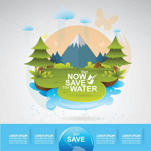 Vie d’Eco avec l’eau de Save Template Vector 05 vie sauver modèle l’eau eco   