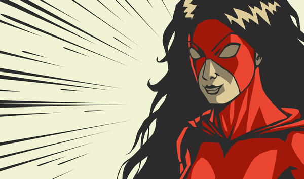 Vecteur de dessin animé de super héros féminin super héros femelle cartoon   