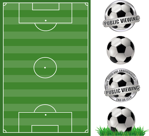 Terrain de football avec des étiquettes de football vecteur 01 terrain de football football étiquettes étiquette   