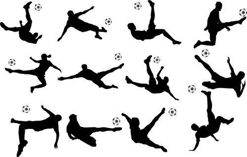 人とのサッカー silhouetters ベクトルセット03 人々 サッカー silhouetters   