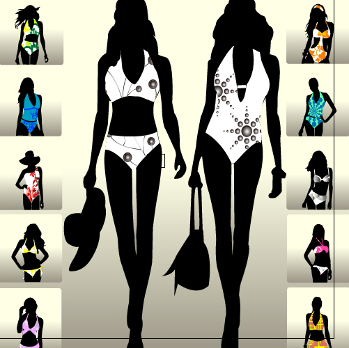 Mädchen mit Badehosen-Silhouette-Vektoren silhouette Mädchen Badehose   