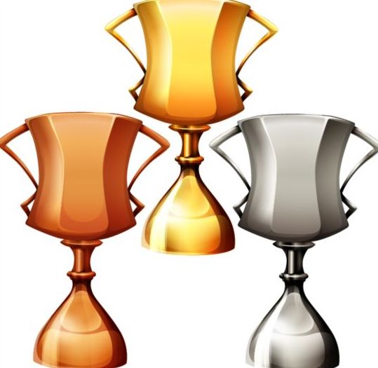 Gold-Silber Kupfer-Vergabevektor Vektor 03 Silber Kupfer gold cup award   