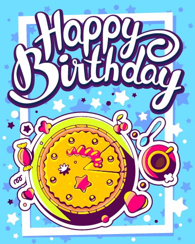Hand gezeichnet glückliche Geburtstags-Illustration Design-Vektor 12 illustration happy hand gezeichnet Geburtstag   