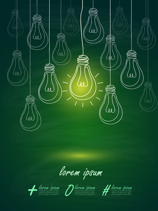 Lightbulb mit Ideen Infografik Vektorvorlage 08 Infografiken Ideen Glühbirne   