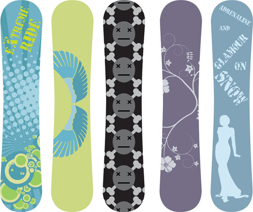 Moderne Snowboard-Vektorvorlagen Design 02 Vorlage snowboard modern   