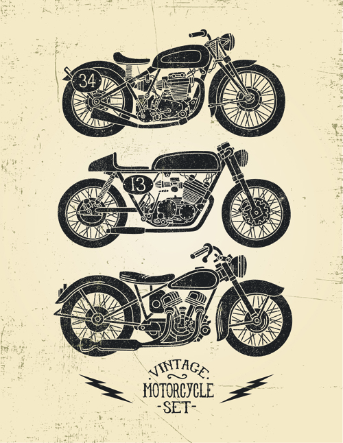 Motorrad Retro-Plakate kreative Vektorgrafik 02 Retro-Schrift poster Plakate Motorrad Kreativ   