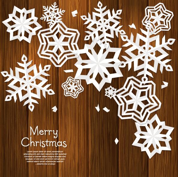 クリスマスカードベクトルと紙のカッティングの雪片 雪片 紙 切断 クリスマス カード   