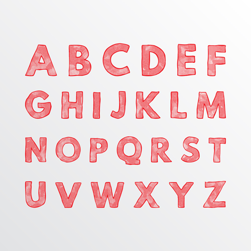 Vecteur de l’alphabet aquarelle rose rose aquarelle alphabet   