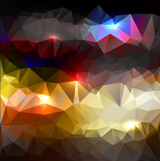 Polygon geometrisch leuchtender Vektorhintergrund 03 polygon glänzend geometrisch   