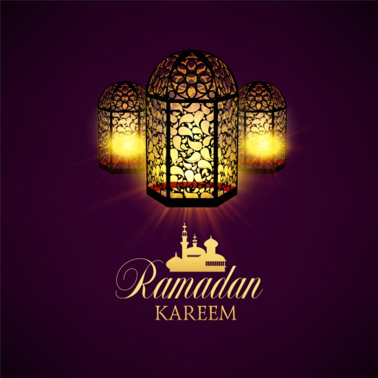 Ramadan Kareem violet fonds vecteur ensemble 12 ramadan pourpre kareem arrière-plans   