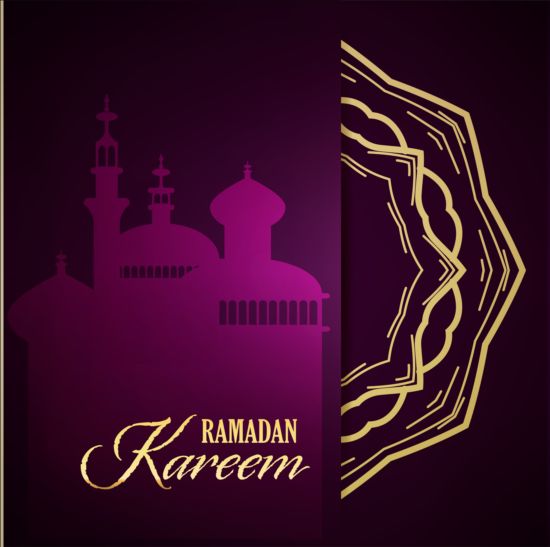 Ramadan Kareem violet fonds vecteur ensemble 22 ramadan pourpre kareem arrière-plans   