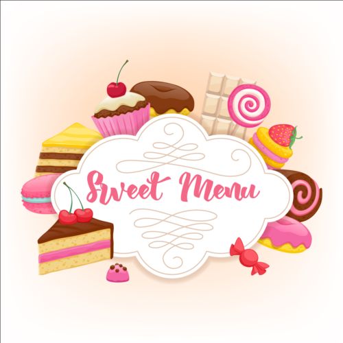 Süße Menüdeckungs-Design-Vektor sweet menu design cover   