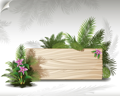 Plantes tropicales avec la conception de vecteur d’affichage 01 tropique tropical plantes Panneau d’affichage   