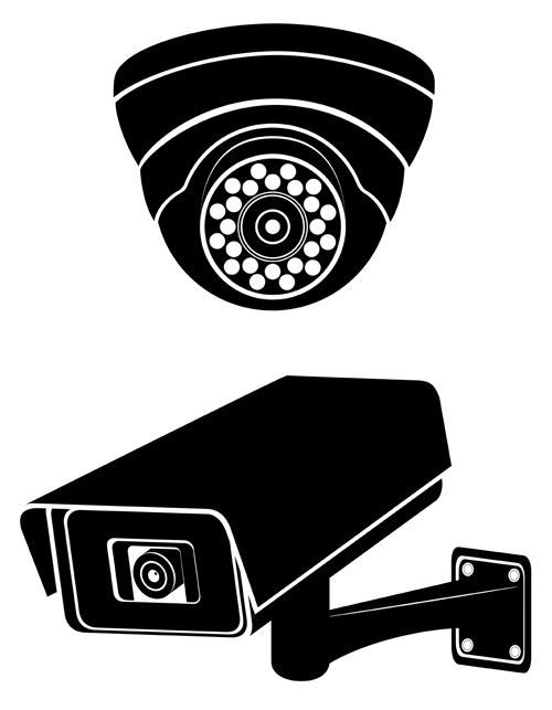 Vektorüberwachungskameras Silhouetters Überwachung silhouetter Kameras   
