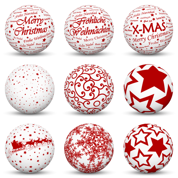 赤クリスマスボールベクトル材料と白 赤 白 材料 ボール クリスマス   